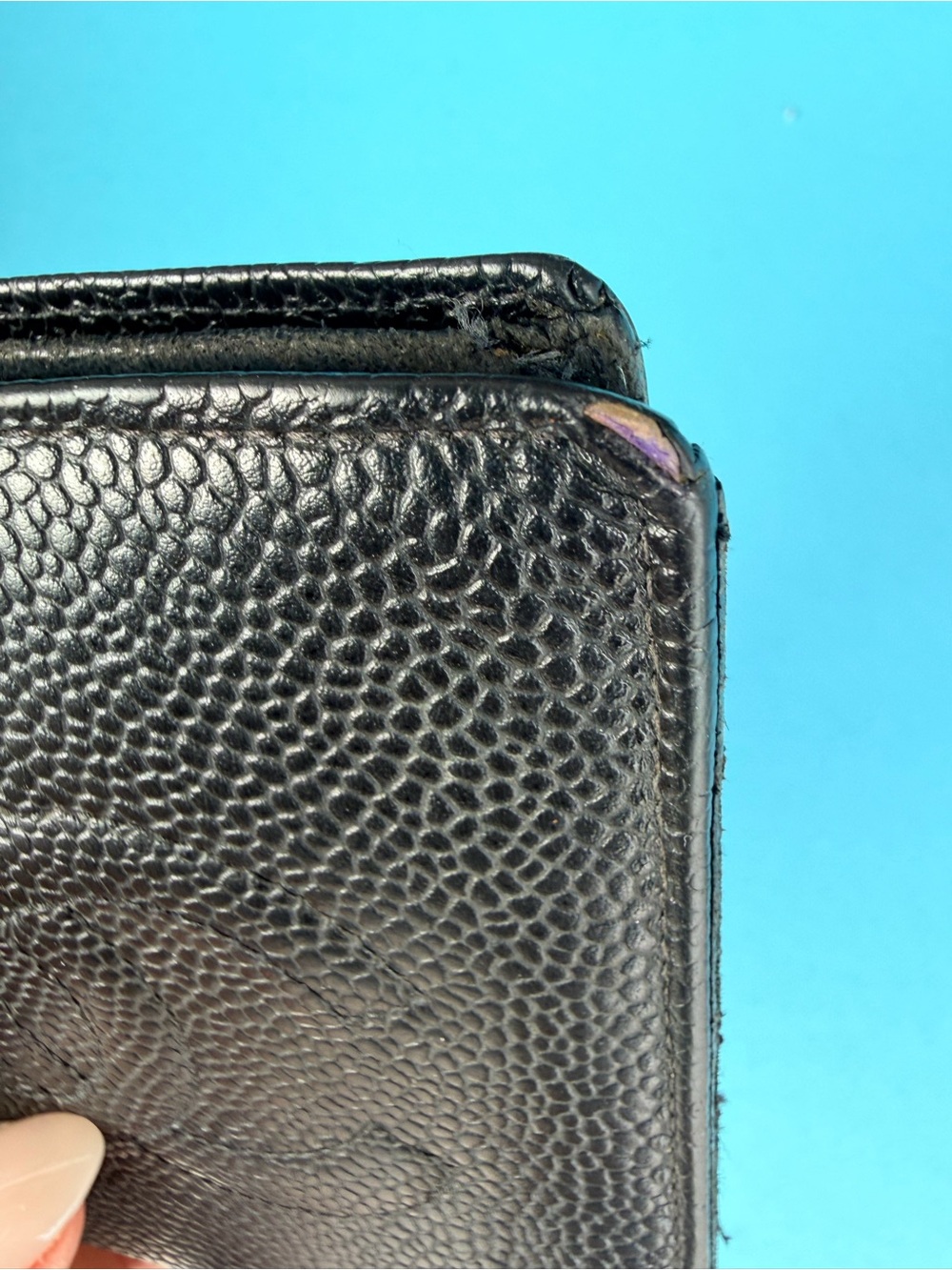 CHANEL Rare vintage Black Pebbled Leather Men's wallet AUTHENTIC - Picture 12 of 14